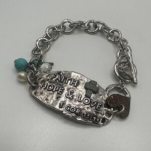Silver Faith Hope & Love Bracelet